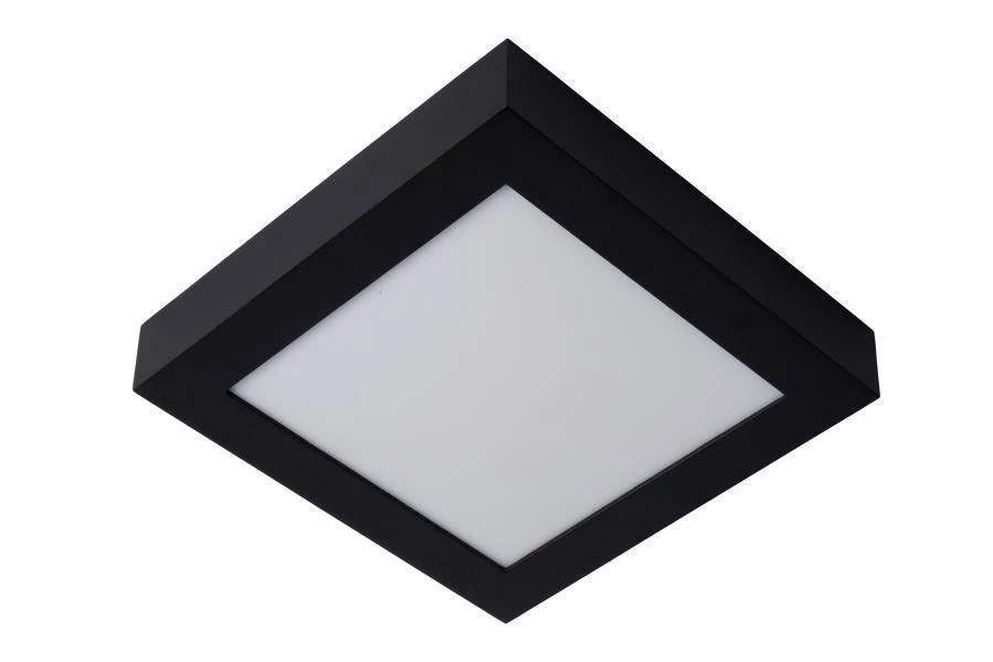 Lucide BRICE-LED - Flush ceiling light Bathroom - LED Dim. - 1x22W 3000K - IP44 - Black - turned off